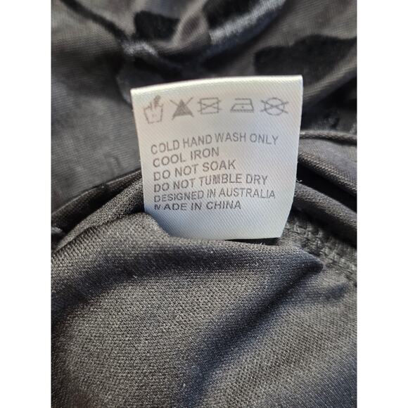 Hello Molly Size 8 Large Black Velvet Ruched Mini Dress Deep V Neck Bell Sleeves - Picture 9 of 11